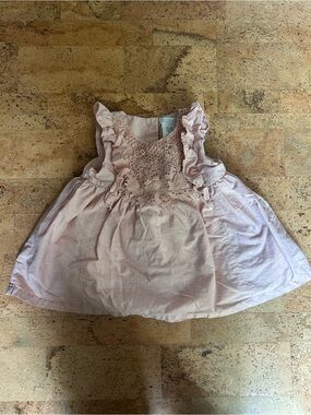 Rachel Zoe Sleeveless Pink Baby Dress with Crochet Front